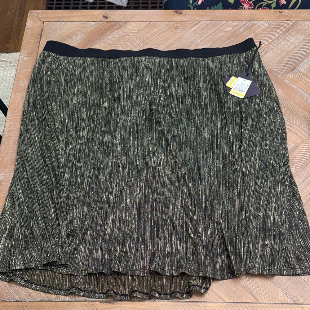 Ava & Viv Black and Gold A-Line Skirt